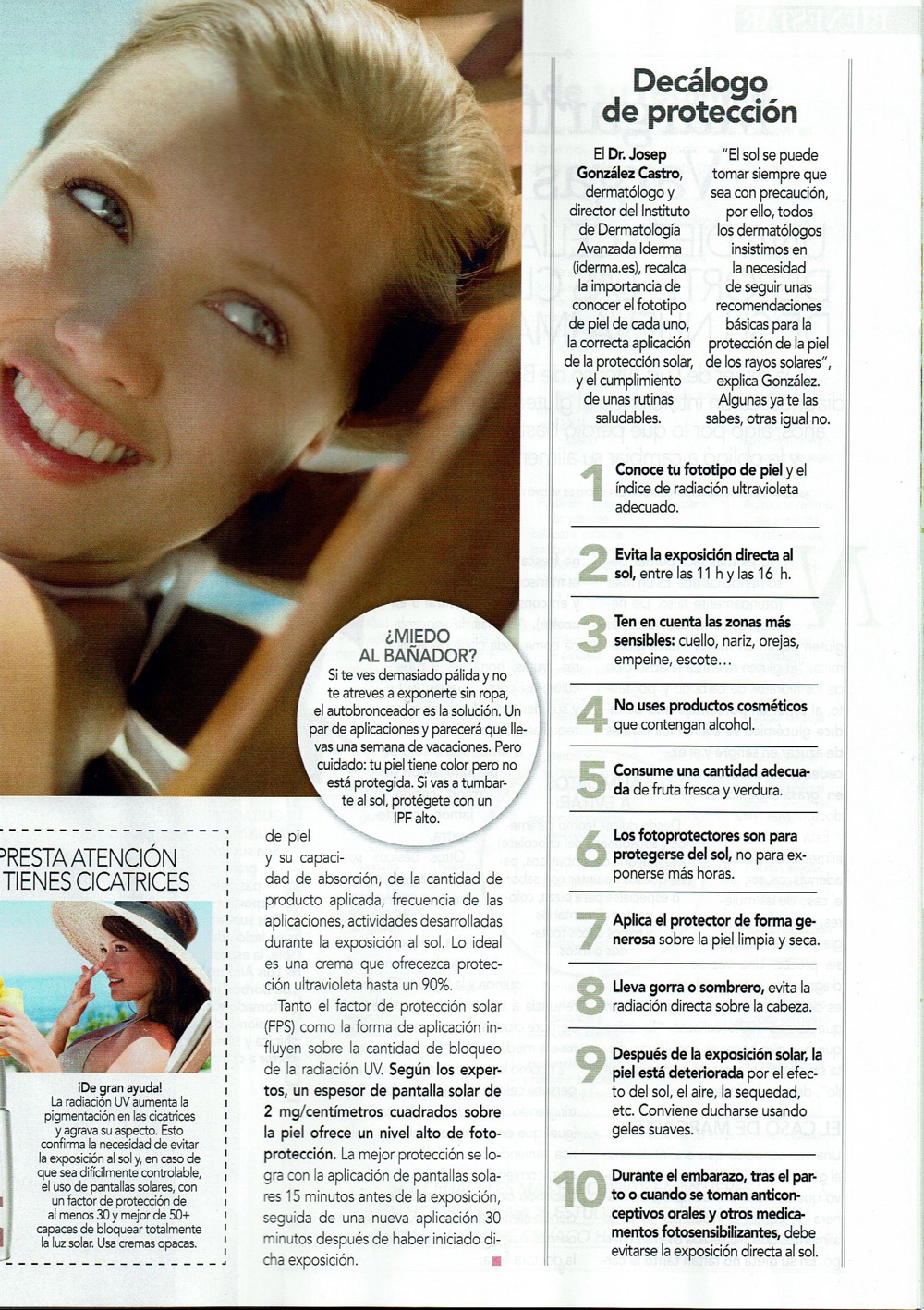 Decálogo de protección solar - Iderma en los médios